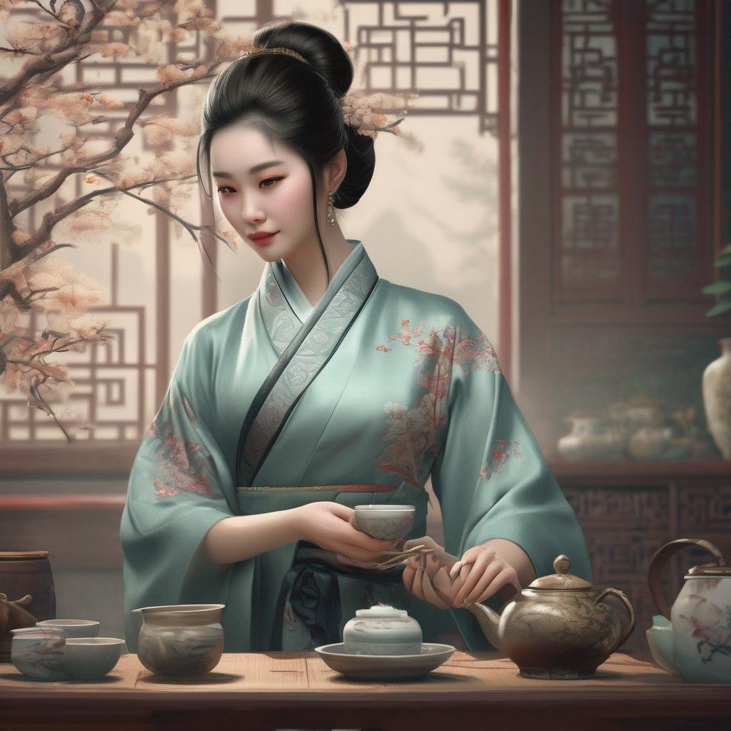 Seducing Chinese woman traditional tea ceremony.jpg