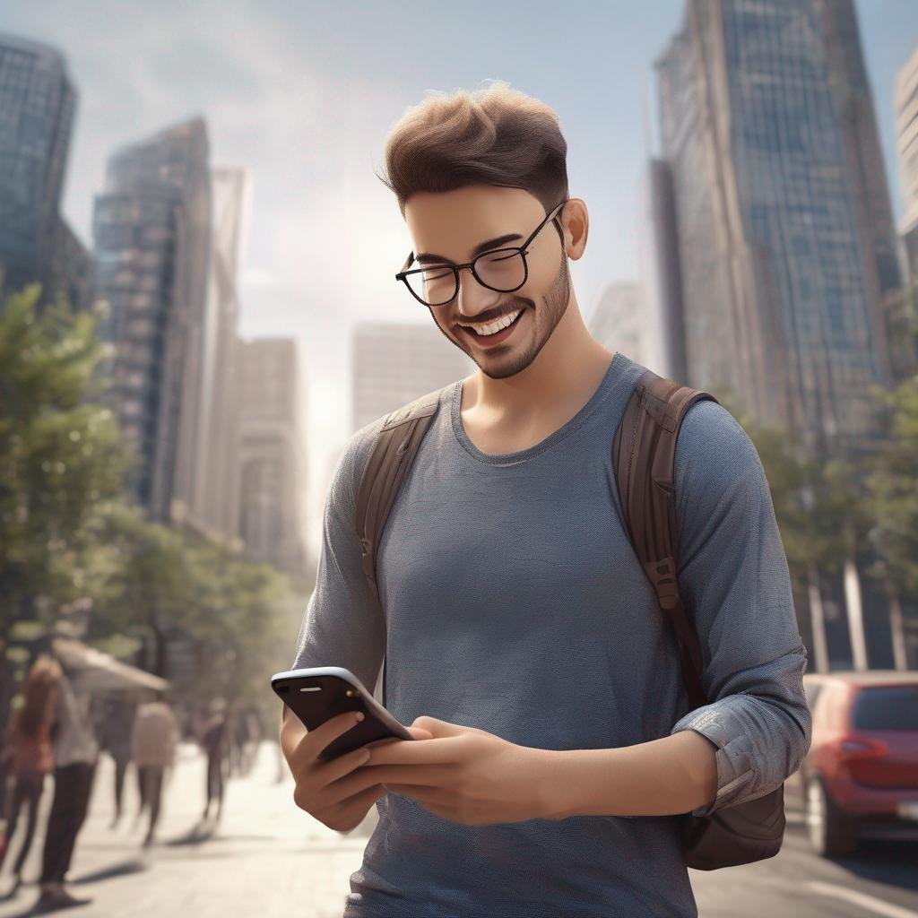 Grindr app user in urban setting with smartphone.jpg