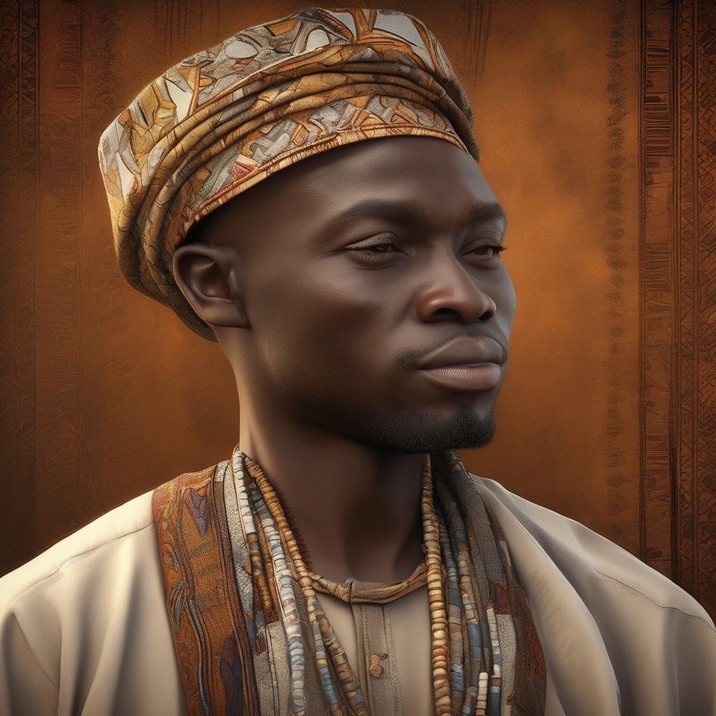 Seduce Nigerian man traditional attire thoughtful expression African patterns.jpg