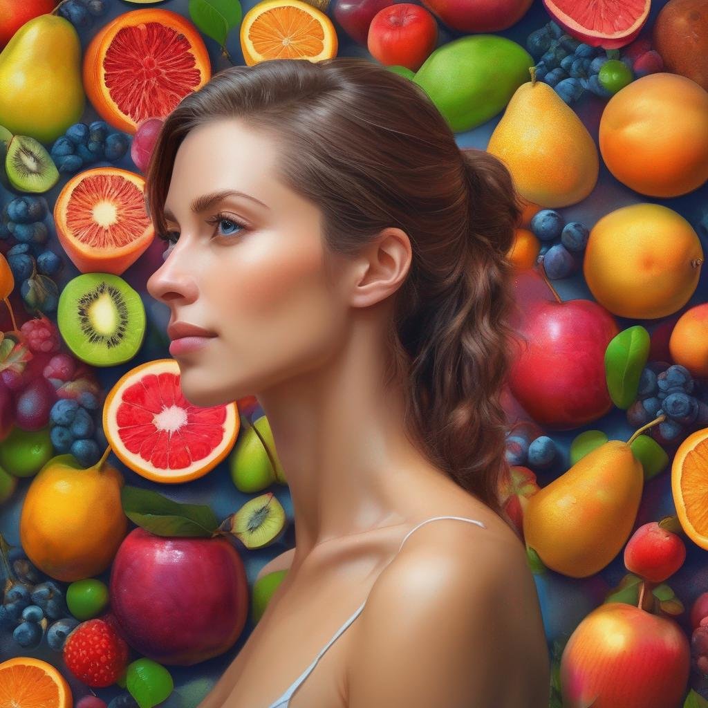 Optimized alt tag: Female profile on Fruitz app - confident, vibrant, colorful fruits background.jpg