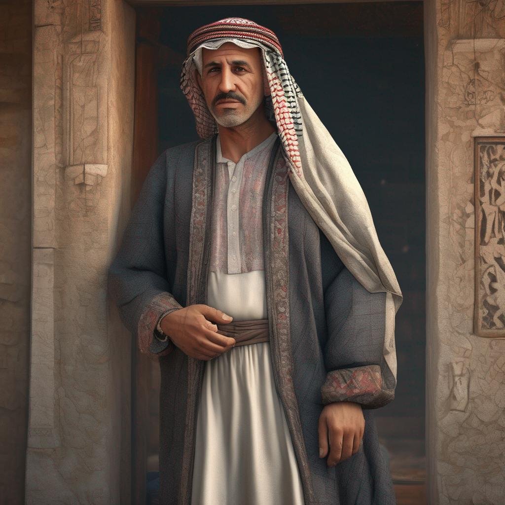 palestinian man traditional clothing intimate setting cultural symbols warm natural light.jpg