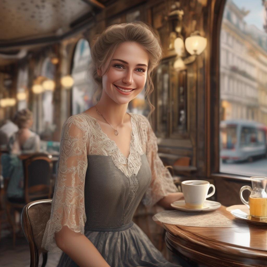 Seduce Austrian woman in Vienna cafe, elegant dress and flirty smile.jpg