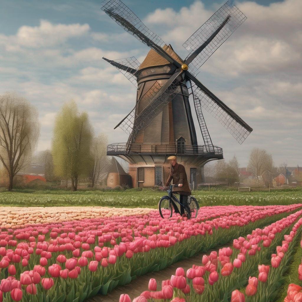 How to attract a Dutch man: Dutch man, tulip field, windmill, bicycle, cityscape..jpg