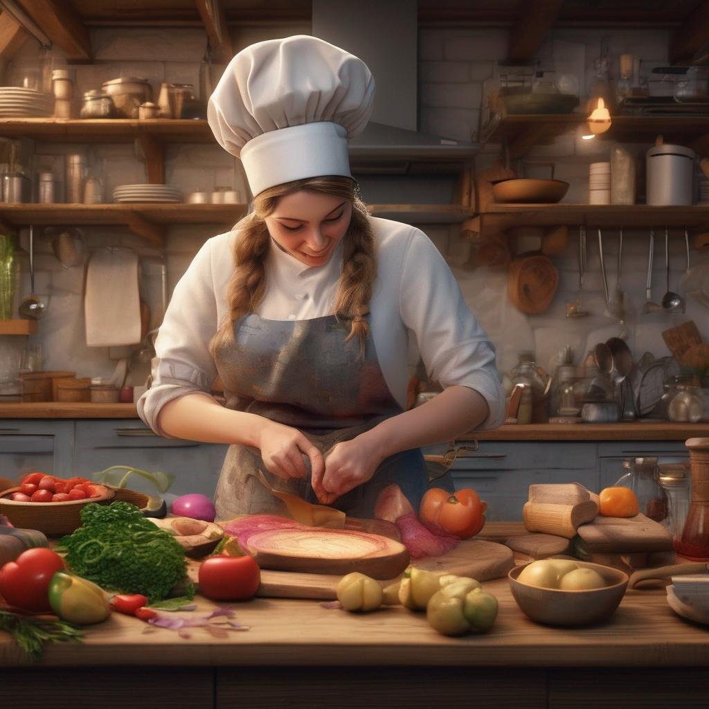 Seduce Norwegian woman chef cooking heart cozy kitchen.jpg