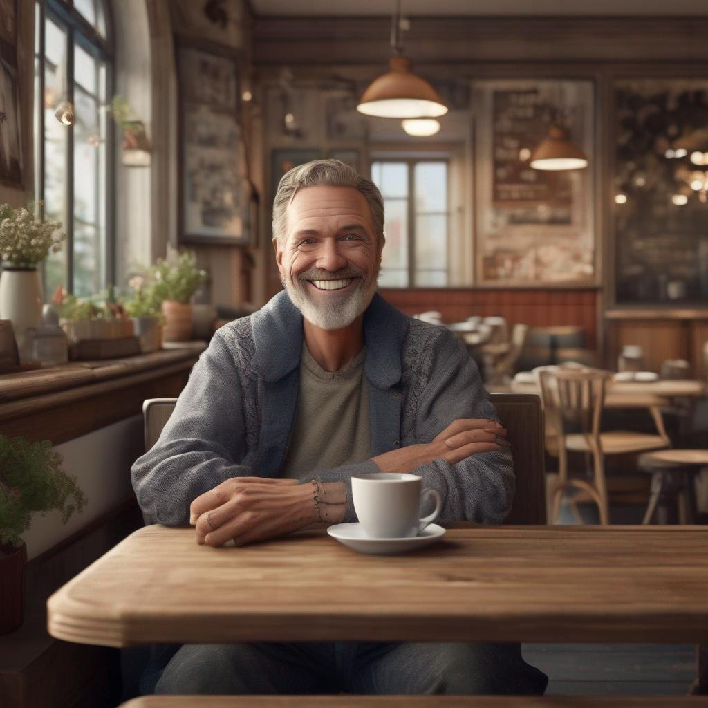 Swedish man, cozy cafe, fika, smile.jpg